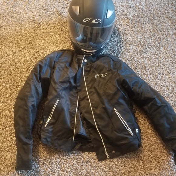 Icon Motor Sports Riding Jacket/Helmet - Picture 3 of 3